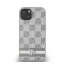 DKNY PU Leather Checkered Pattern and Stripe Apple iPhone 15 hátlap tok, bézs
