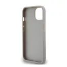 DKNY PU Leather Checkered Pattern and Stripe Apple iPhone 15 hátlap tok, bézs