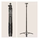 Selfie bot, 34 - 153 cm, 360°-ban forgatható, exponáló gombbal, bluetooth-os, tripod funkció, fekete