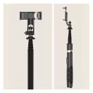Selfie bot, 34 - 153 cm, 360°-ban forgatható, exponáló gombbal, bluetooth-os, tripod funkció, fekete
