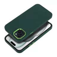  Frame iPhone 15 Plus közepesen ütésálló tok kameravédő kerettel, zöld