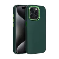   Frame iPhone 15 Pro közepesen ütésálló tok kameravédő kerettel, zöld