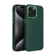   Frame iPhone 15 Pro Max közepesen ütésálló tok kameravédő kerettel, zöld