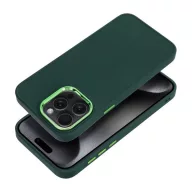   Frame iPhone 15 Pro Max közepesen ütésálló tok kameravédő kerettel, zöld