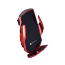 Forcell HS1 autós tartó wireless / vezeték nélküli töltéssel, mágneses adapterrel, 15W, piros