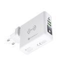 Forcell 4in1 univerzális töltő, Power bank / külső akkumulátor / power bank vezeték nélküli töltéssel, USB/USB-C, (15W/8000mAh) fehér