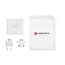 Forcell 4in1 univerzális töltő, Power bank / külső akkumulátor / power bank vezeték nélküli töltéssel, USB/USB-C, (15W/8000mAh) fehér