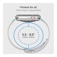   Spigen Sleek Link Apple Watch Ultra 4 / 3 / 2 / 1 49mm 10 46mm / 9 / 8 / 7 45mm / SE (2 / 1) / 6 / 5 / 4 44mm / 3 / 2 / 1 42mm szíj, ezüst