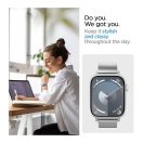 Spigen Sleek Link Apple Watch Ultra 3 / 2 / 1 49mm 10 46mm / 9 / 8 / 7 45mm / SE (2 / 1) / 6 / 5 / 4 44mm / 3 / 2 / 1 42mm szíj, ezüst