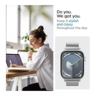   Spigen Sleek Link Apple Watch Ultra 4 / 3 / 2 / 1 49mm 10 46mm / 9 / 8 / 7 45mm / SE (2 / 1) / 6 / 5 / 4 44mm / 3 / 2 / 1 42mm szíj, ezüst