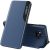 Huawei P40 Lite, Oldalra nyíló tok, stand, hívás mutatóval, Wooze FashionBook, kék