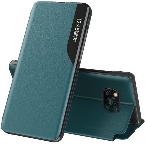 Samsung Galaxy Note 8 SM-N950, Oldalra nyíló tok, stand, hívás mutatóval, Wooze FashionBook, zöld