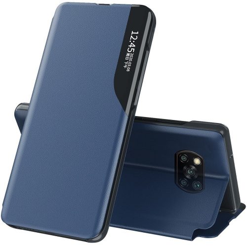 Samsung Galaxy S21 5G SM-G991, Oldalra nyíló tok, stand, hívás mutatóval, Wooze FashionBook, kék