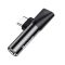 Baseus USB-C-USB-C+Mini Jack 3,5 mm audio adapter, fekete