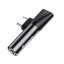 Baseus USB-C-USB-C+Mini Jack 3,5 mm audio adapter, fekete