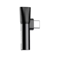 Baseus USB-C-USB-C+Mini Jack 3,5 mm audio adapter, fekete