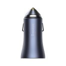 Baseus Golden Contactor Pro autós szivargyújtó töltő, USB-A + USB-C, QC4.0, PD, SCP, 40W, szürke