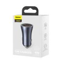 Baseus Golden Contactor Pro autós szivargyújtó töltő, USB-A + USB-C, QC4.0, PD, SCP, 40W, szürke