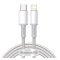 Baseus USB-C / Lightning töltő- és adatkábel, nagy sűrűségű fonott, 20 W, PD, 2 m, fehér
