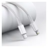   Baseus USB-C / Lightning töltő- és adatkábel, nagy sűrűségű fonott, 20 W, PD, 2 m, fehér