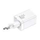 Baseus Super Si Pro gyorstöltő USB-A+ USB-AUSB-C, 30W, fehér