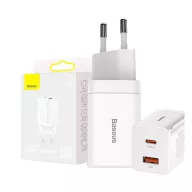  Baseus Super Si Pro gyorstöltő USB-A+ USB-AUSB-C, 30W, fehér
