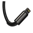 Baseus Tungsten Gold 3in1 USB-kábel, USB / micro-USB / USB-C / Lightning, 3,5 A, 1,5 m, fekete
