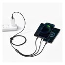 Baseus Tungsten Gold 3in1 USB-kábel, USB / micro-USB / USB-C / Lightning, 3,5 A, 1,5 m, fekete