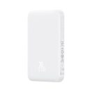 Baseus Mágneses Mini Powerbank, 5000mAh, USB-C, 20W, fehér