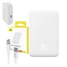 Baseus Mágneses Mini Powerbank, 5000mAh, USB-C, 20W, fehér