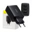 Baseus kompakt gyorstöltő 3x USB, 17W, Fekete