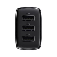 Baseus kompakt gyorstöltő 3x USB, 17W, Fekete