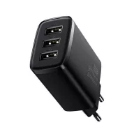Baseus kompakt gyorstöltő 3x USB, 17W, Fekete