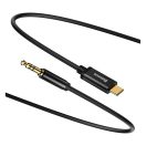 Baseus Yiven USB-C / 3,5 mm-es mini jack audio kábel, 1,2 m, fekete