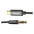 Baseus Yiven USB-C / 3,5 mm-es mini jack audio kábel, 1,2 m, fekete