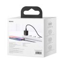 Baseus Super Si USB-AUSB-C gyorstöltő 1 m-es USB-AUSB-C-Lightning kábellel, 20W, fekete