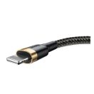 Baseus Cafule USB / Lightning töltő- és adatkábel, 2,4A, 1m, arany-fekete