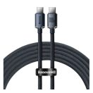 Baseus Crystal Shine USB-C / USB-C kábel, 100W, 2m, fekete