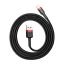Baseus Cafule USB / Lightning töltő- és adatkábel, 1,5A, 2m, fekete-piros