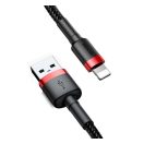 Baseus Cafule USB / Lightning töltő- és adatkábel, 1,5A, 2m, fekete-piros