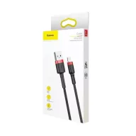   Baseus Cafule USB / Lightning töltő- és adatkábel, 1,5A, 2m, fekete-piros