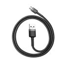 Baseus Cafule USB / Micro-USB töltő- és adatkábel, 2,4A, 1m, szürke-fekete