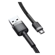   Baseus Cafule USB / Micro-USB töltő- és adatkábel, 2,4A, 1m, szürke-fekete