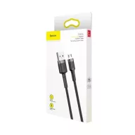   Baseus Cafule USB / Micro-USB töltő- és adatkábel, 2,4A, 1m, szürke-fekete