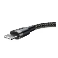   Baseus Cafule USB / Lightning töltő- és adatkábel, 1,5A, 2m, szürke-fekete