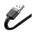 Baseus Cafule USB / Lightning töltő- és adatkábel, 1,5A, 2m, szürke-fekete