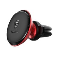   Baseus Magnetic Air Vent Mágneses autós telefontartó kábelcsipesszel, piros