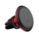Baseus Magnetic Air Vent Mágneses autós telefontartó kábelcsipesszel, piros