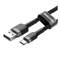   Baseus Cafule USB / USB-C töltő- és adatkábel, 2A, 3m, szürke-fekete