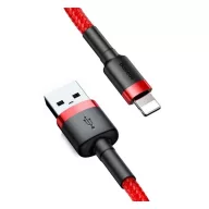   Baseus Cafule USB / Lightning töltő- és adatkábel, 2.4A, 0.5m, piros